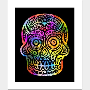 Hipster Halloween Day of the Dead Skull Posters and Art